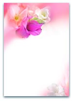 Soft pink floral frame with vibrant pink and white flowers, ideal for romantic, feminine, or nature-themed designs