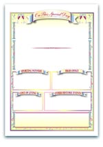 Festive ribbon and bunting-themed frame with soft pastel hues, ideal for highlighting special events or community gatherings