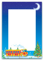 Cartoon cat wearing a Santa hat peeking over a blank space on a light blue snowflake background, great for Christmas-themed messages